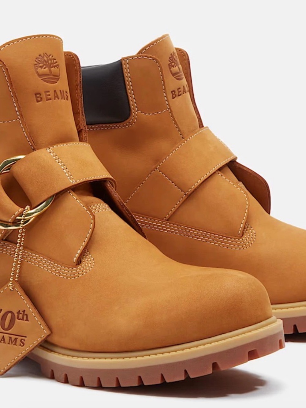 BEAMS x Timberland Tan Leather Strap Work Boots